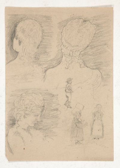 Drawing of a sculpture bust by Edwin Austin Abbey