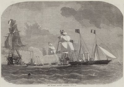 Her Majesty leaving Cherbourg by Edwin Weedon