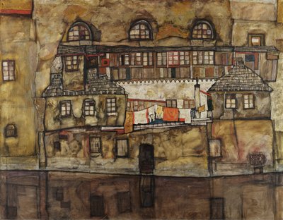 House Wall on the River by Egon Schiele