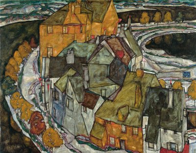 Crescent of Houses II Island Town by Egon Schiele