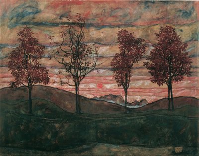 Four Trees, 1917 by Egon Schiele