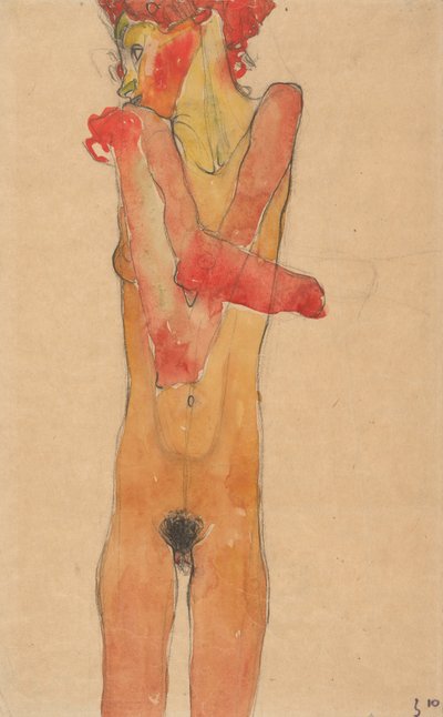 Girl Nude with Folded Arms by Egon Schiele