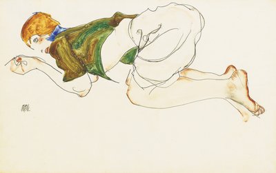 Kneeling Woman by Egon Schiele