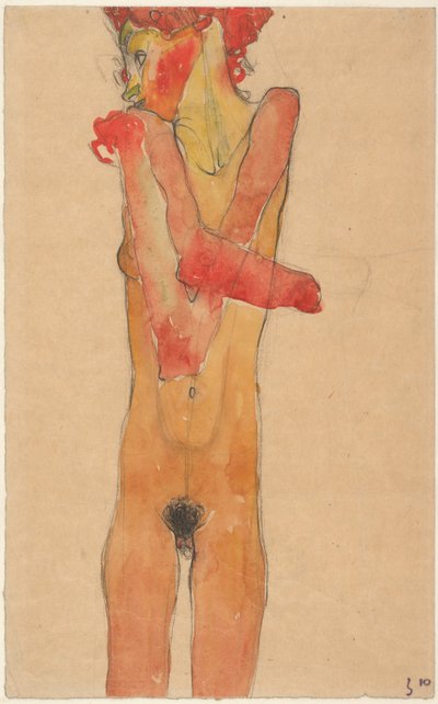 Nude Girl with Folded Arms by Egon Schiele