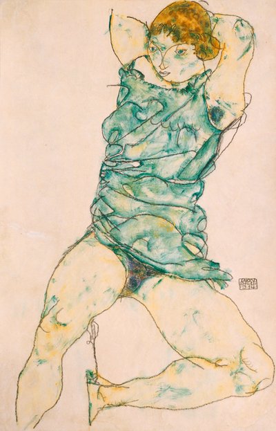 Reclining Girl by Egon Schiele