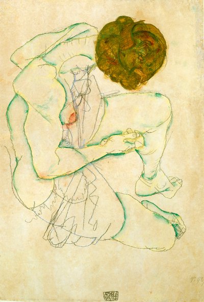 Seated Nude Woman by Egon Schiele