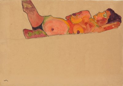 Sleeping Girl, 1910 by Egon Schiele