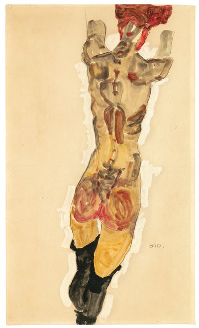 Standing Nude from the Back by Egon Schiele