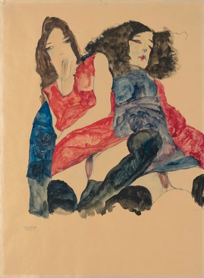 Two Girls by Egon Schiele