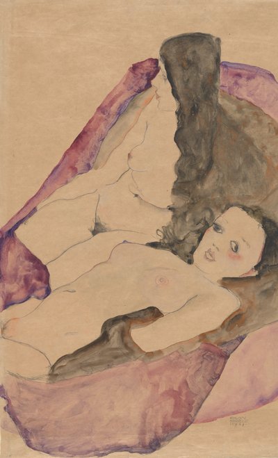 Two Reclining Nudes, 1911 by Egon Schiele