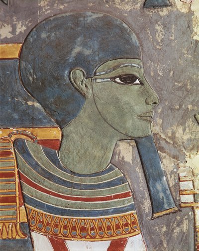 Painted relief of god Ptah by Egyptian 18th Dynasty