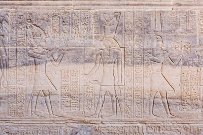 Reliefs at Philae Temple, Aswan, Egypt by Egyptian 30th Dynasty