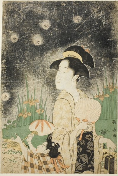 Catching Fireflies by Eishōsai Chōki