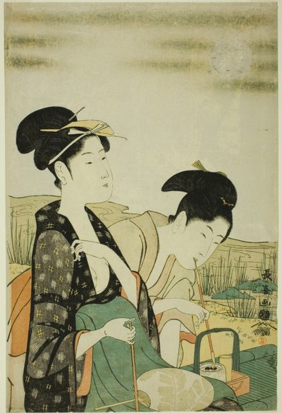 Moon Viewing by Eishōsai Chōki