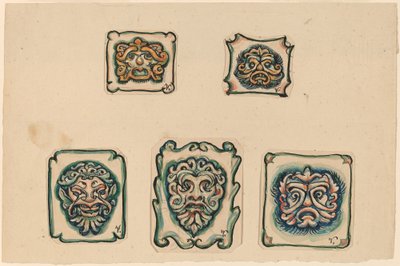 Five Heads by Elihu Vedder