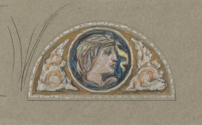 Study for Lunette with Female Head by Elihu Vedder