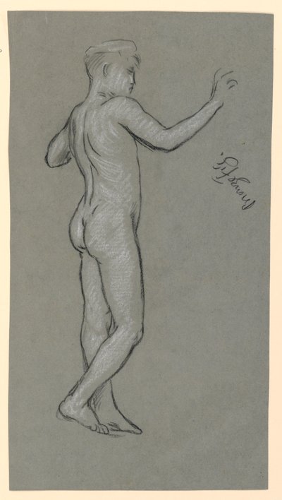 Figure Study for a Fountain Design by Elihu Vedder