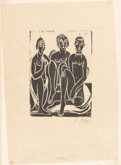 Three women by Else Berg (signed by artist)