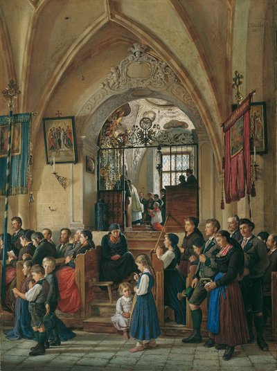 Interior of the Parish Church of Aussee by Emanuel Stöckler