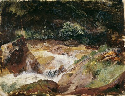 Mountain Stream in Ramsau by Emil Jakob Schindler