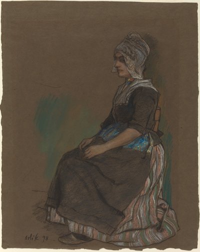 Volendam Girl in Costume by Emil Orlik