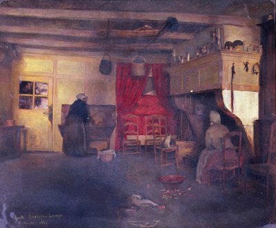 Peasant Interior at Damvilliers by Emile Bastien Lepage