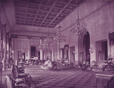 Drawing Room, Government House, Calcutta by English Photographer