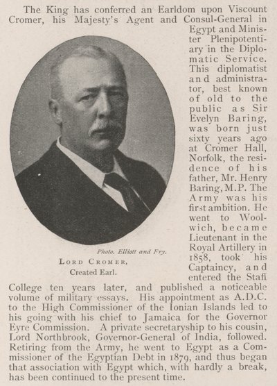 Lord Cromer, Created Earl by English Photographer