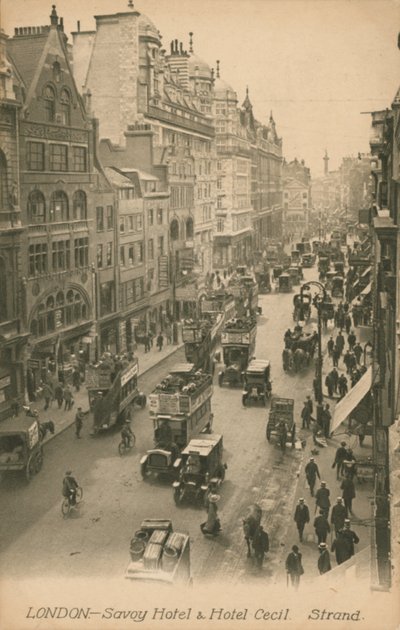 Savoy Hotel and Hotel Cecil, Strand, London by English Photographer