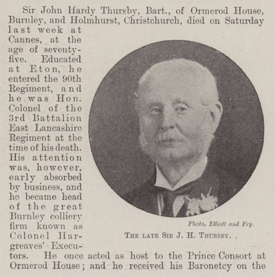 The Late Sir J H Thursby by English Photographer