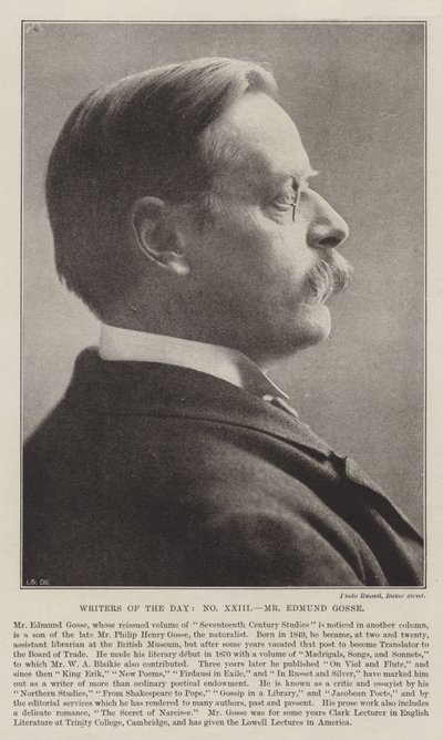 Writers of the Day, Mr Edmund Gosse by English Photographer