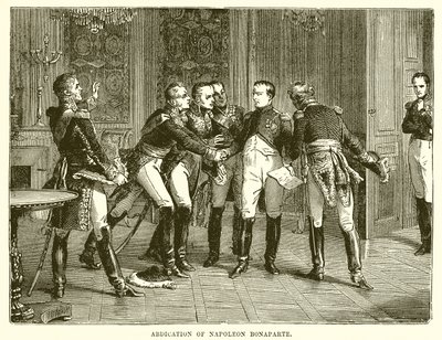 Abdication of Napoleon Bonaparte by English School