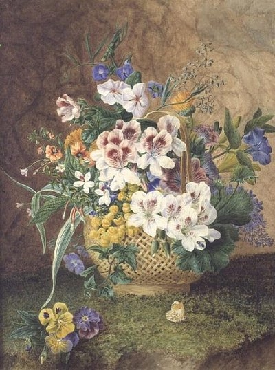 Basket of Flowers by English School