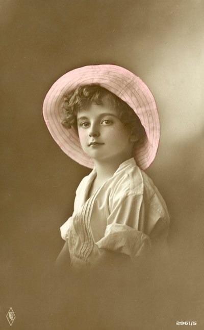 Cute Boy, Wearing Pink Hat by English School