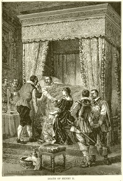 Death of Henry II by English School