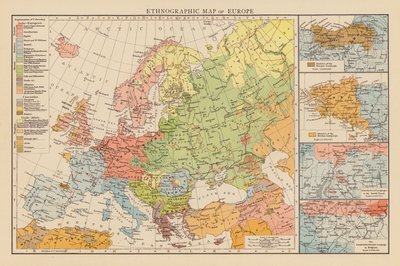 Ethnographic Map of Europe by English School