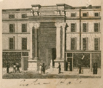 Exeter Hall, Strand, London; Proof by English School