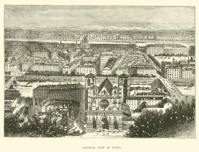 General View of Lyon by English School