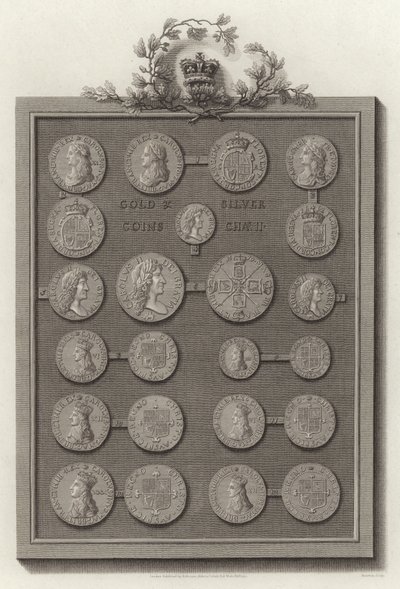 Gold and Silver Coins, Charles II by English School