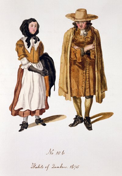 Habits of Quakers, 1675 by English School