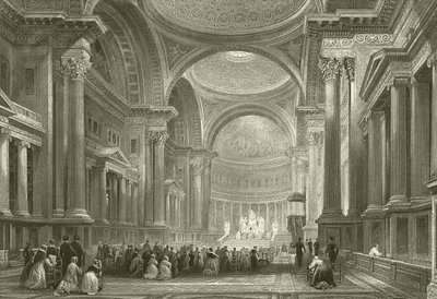 Interior of The Madeleine, Paris by English School