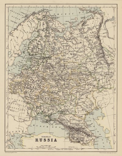 Map of European Russia by English School