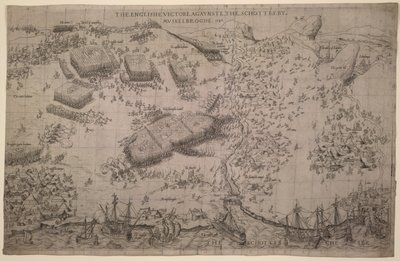The Battle of Pinkie, c.1547-48 by English School
