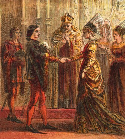 Marriage of Henry V by English School