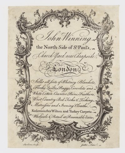 Mercer, John Winning, Trade Card by English School