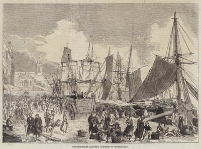 Orange-Boats Landing Cargoes at Marseilles by English School