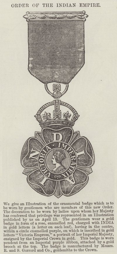 Order of the Indian Empire by English School