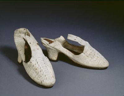 Pair of White Shoes, c.1590s by English School