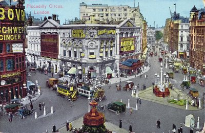 Postcard depicting Piccadilly Circus c.1928 by English School