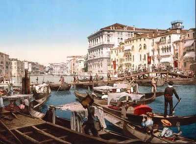 Procession on the Grand Canal, Venice by English School